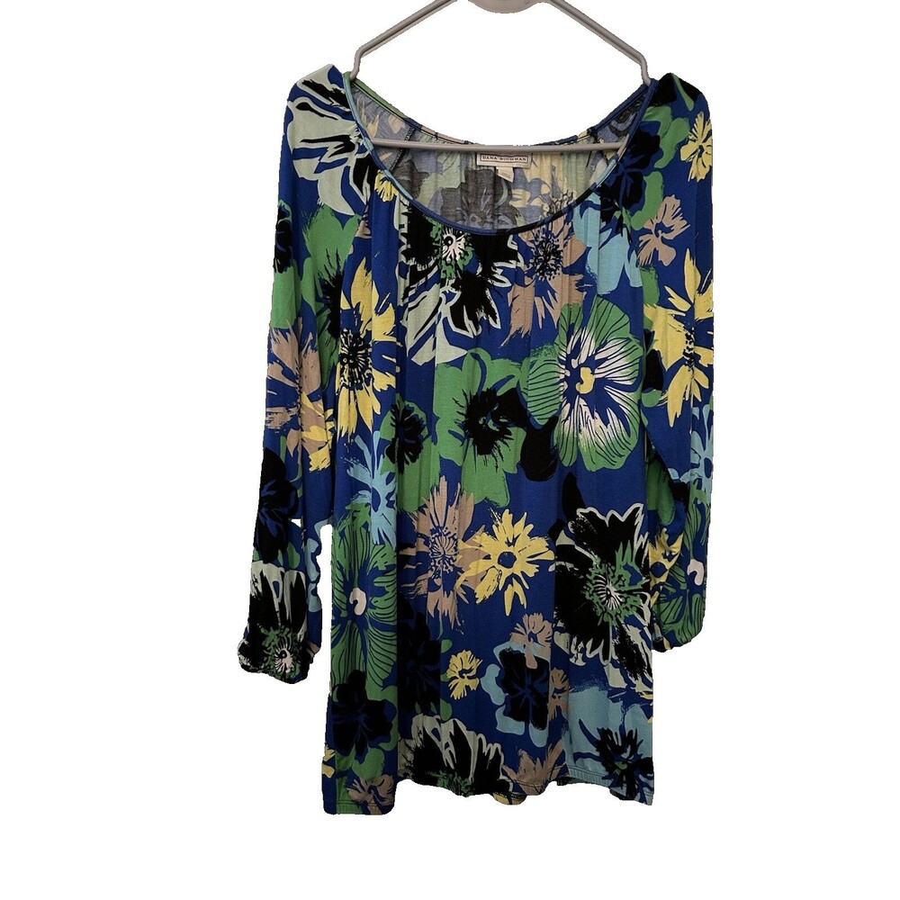 Dana Buchman Women Size Medium Floral Stretchy Comfortable Lightweight Vacation
